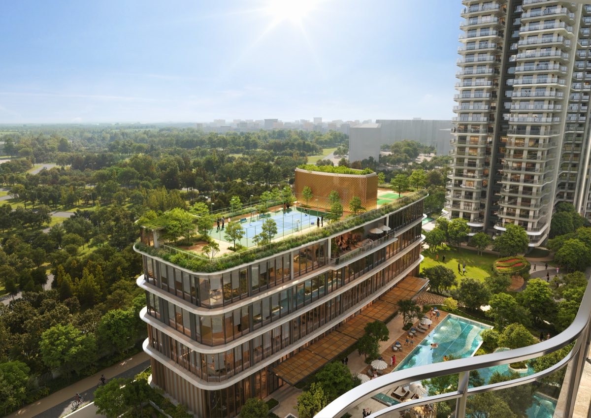 Artist's impression of the club's rooftop sports deck at Eldeco 7 Peaks