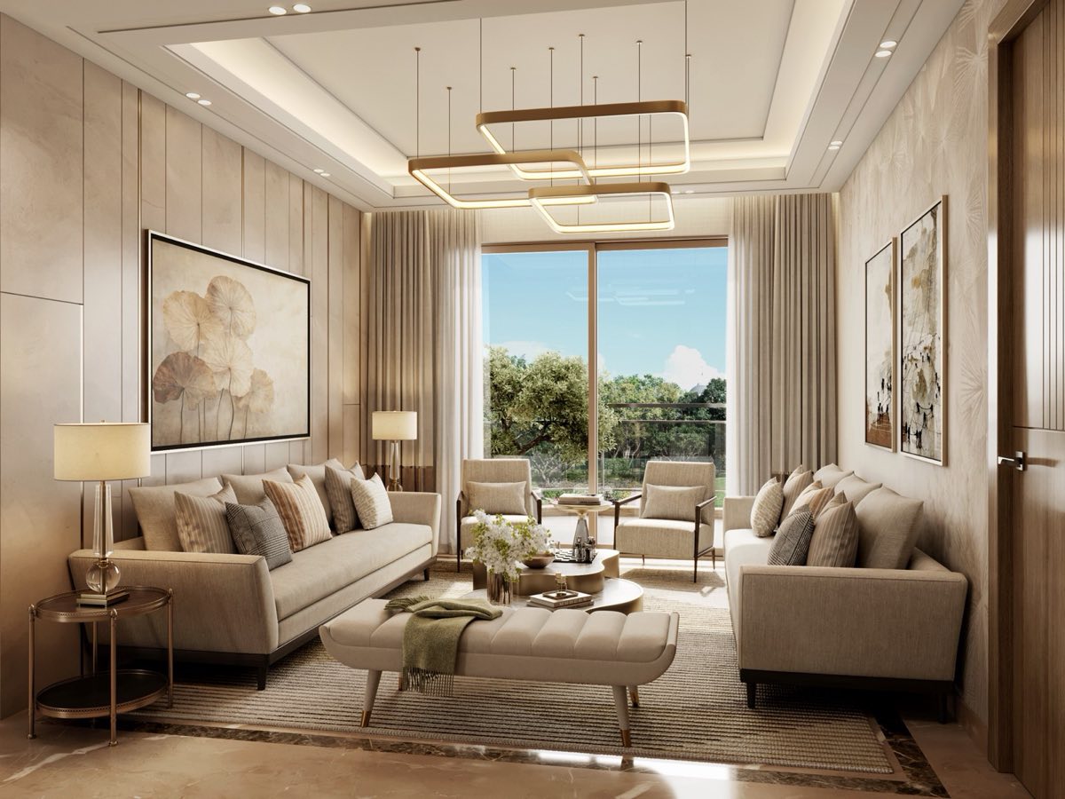 Artist's impression of a living room at Eldeco 7 Peaks