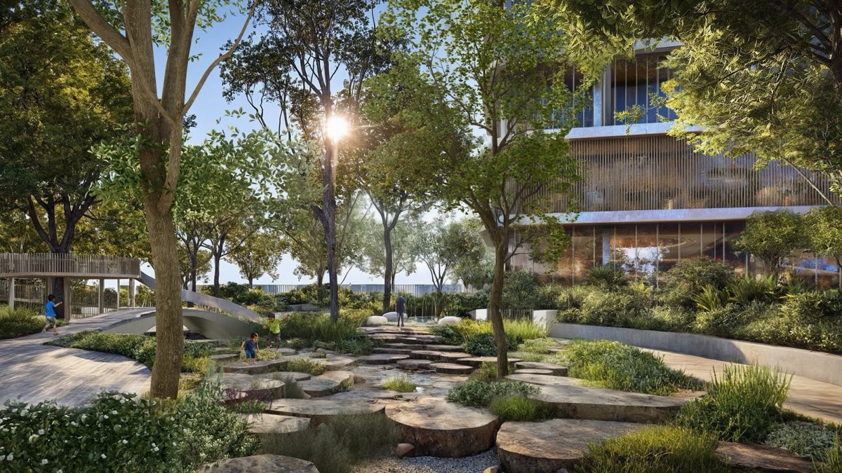 Artist's impression of the rain garden at Eldeco 7 Peaks