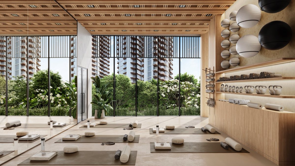 Artist's impression of the yoga studio at Eldeco 7 Peaks